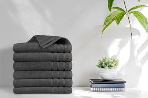 6 luxe antraciete handdoeken van EMSA Bedding (70x140cm)