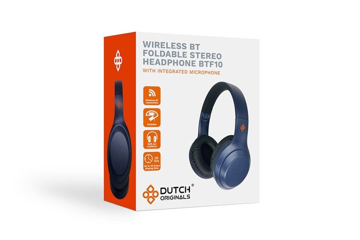 syndroom Spuug uit Dynamiek Bluetooth koptelefoon Dutch Originals - Marineblauwe bluetooth-koptelefoon  met USB-kabel | VakantieVeilingen.nl | Bied mee