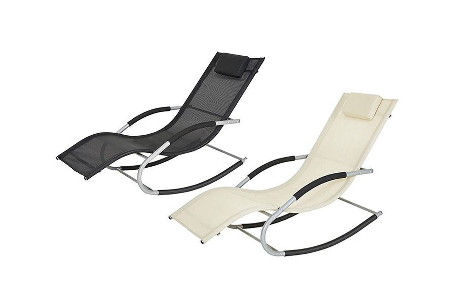 Hick De daadwerkelijke morfine Schommel-ligstoel van Feel Furniture (zwart of beige) | VakantieVeilingen.nl