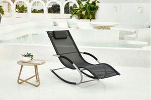 Chaise longue à bascule Feel Furniture (noire ou beige)