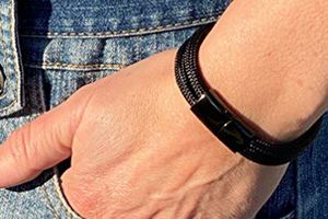 Bracelet en corde noire (21,5 cm)